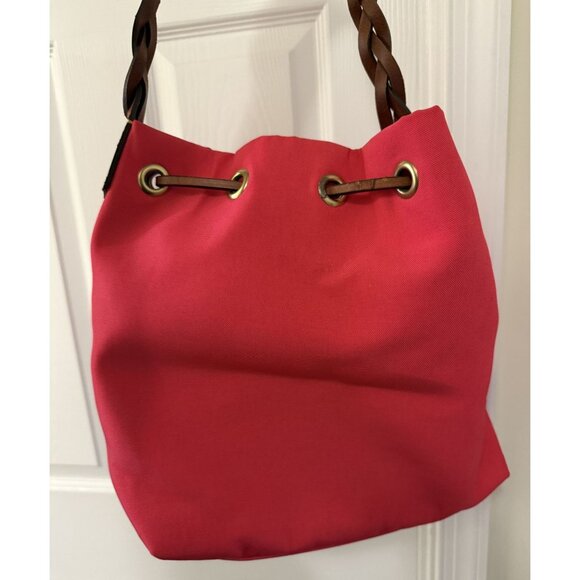 Dooney & Bourke Women's Pink Nylon Drawstring Bucket Bag - Picture 8 of 14